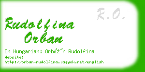 rudolfina orban business card